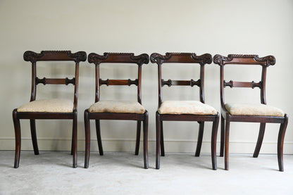 Set 4 Antique Mahogany Dining Chairs