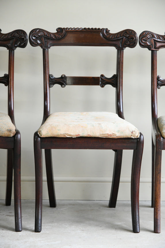 Set 4 Antique Mahogany Dining Chairs