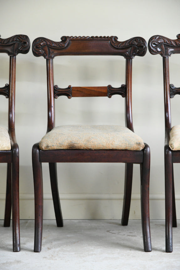 Set 4 Antique Mahogany Dining Chairs