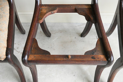 Set 4 Antique Mahogany Dining Chairs