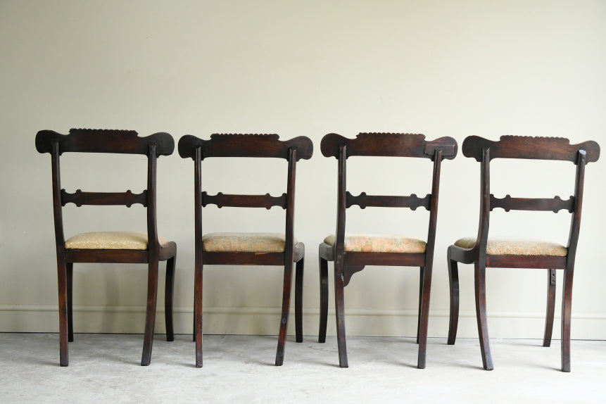 Set 4 Antique Mahogany Dining Chairs