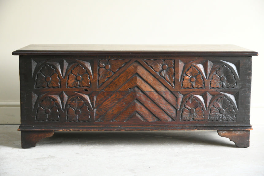 Jacobean Style Stained Pine & Oak Trunk
