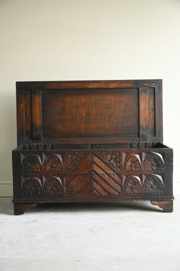 Jacobean Style Stained Pine & Oak Trunk