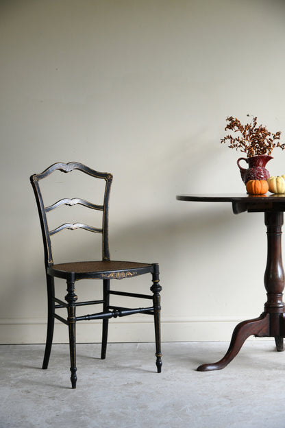 Victorian Ebonised Cane Occasional Chair