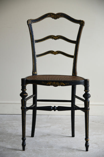 Victorian Ebonised Cane Occasional Chair