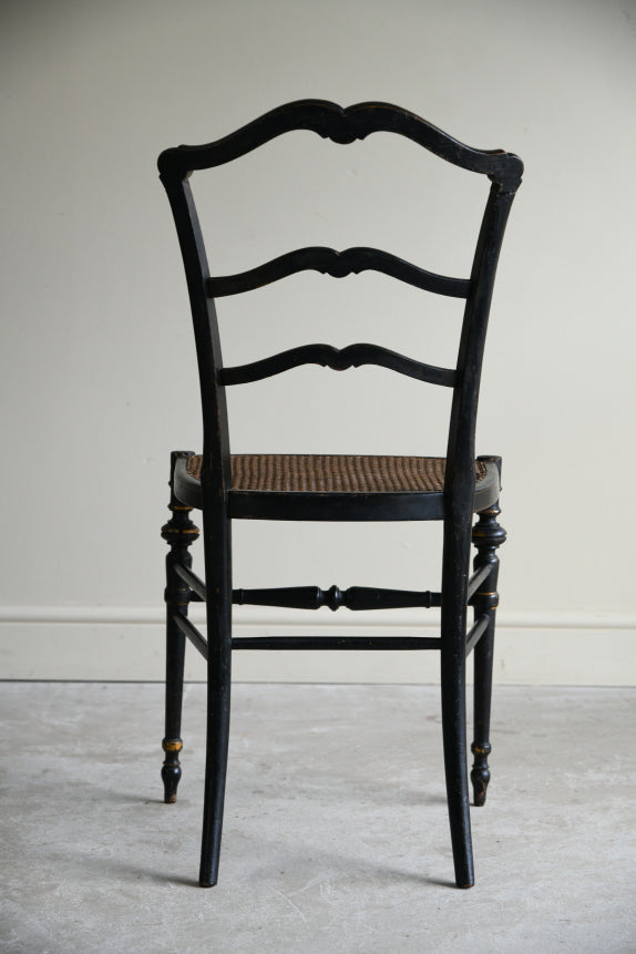 Victorian Ebonised Cane Occasional Chair