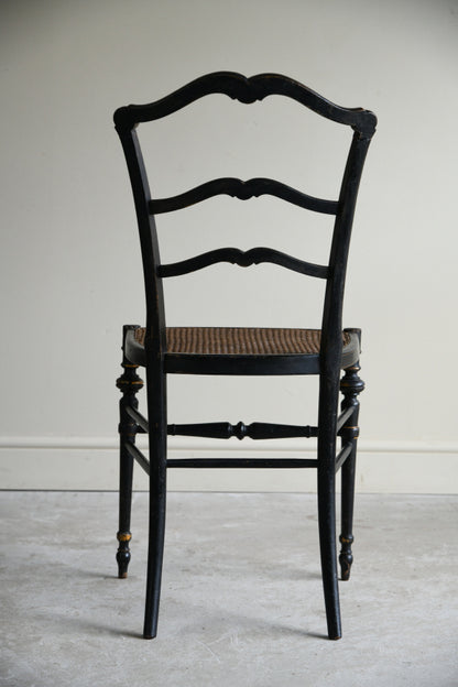 Victorian Ebonised Cane Occasional Chair