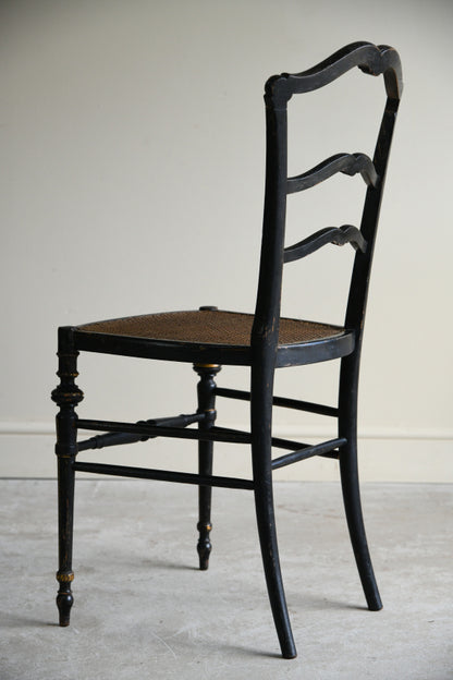 Victorian Ebonised Cane Occasional Chair
