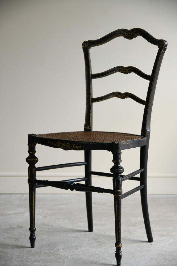 Victorian Ebonised Cane Occasional Chair