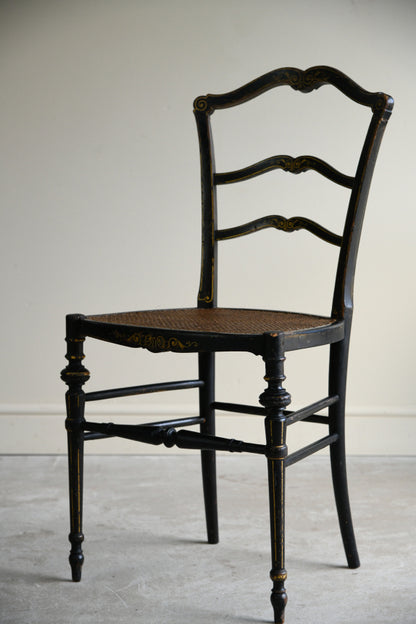 Victorian Ebonised Cane Occasional Chair