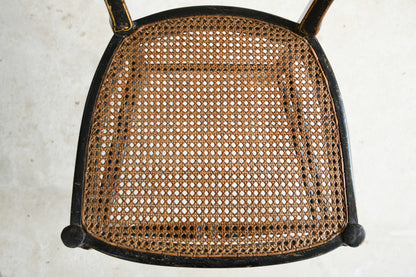 Victorian Ebonised Cane Occasional Chair