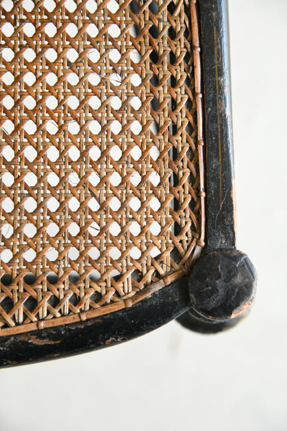 Victorian Ebonised Cane Occasional Chair
