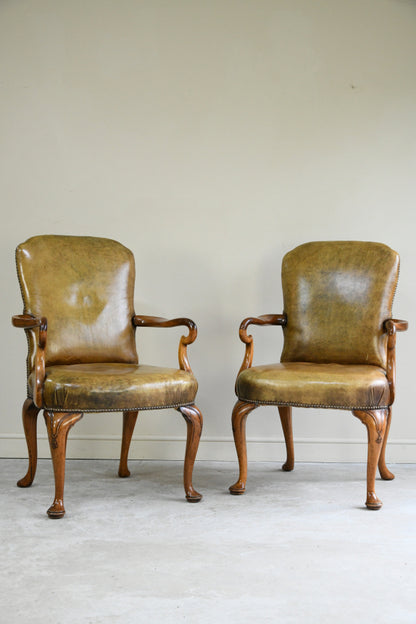 Pair Georgian Style Arm Chairs