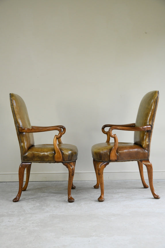 Pair Georgian Style Arm Chairs