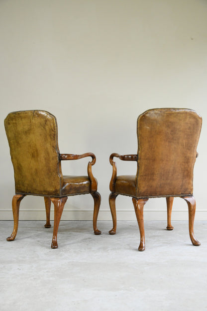 Pair Georgian Style Arm Chairs