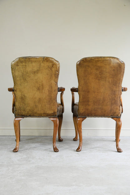 Pair Georgian Style Arm Chairs