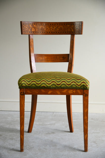 Antique Dutch Inlaid Elm Occasional Chair