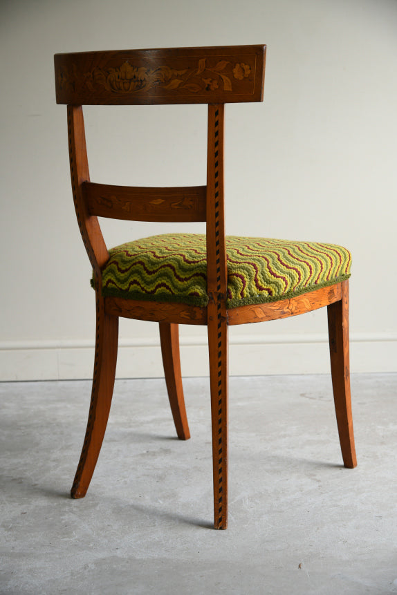 Antique Dutch Inlaid Elm Occasional Chair