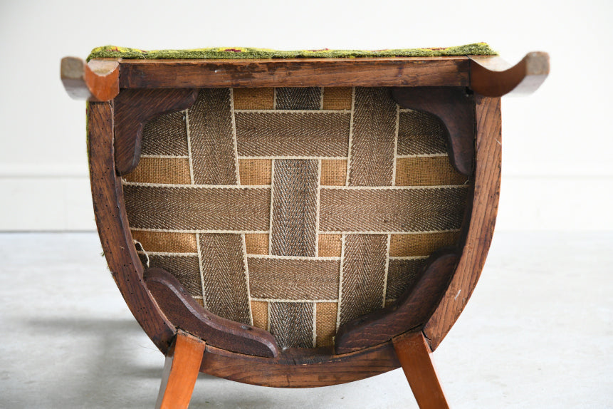 Antique Dutch Inlaid Elm Occasional Chair