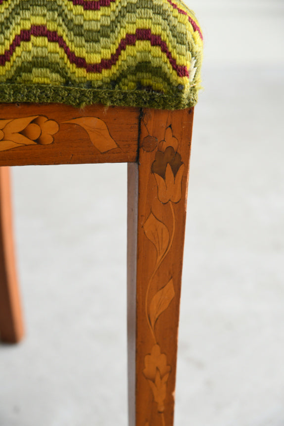 Antique Dutch Inlaid Elm Occasional Chair