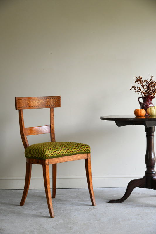 Antique Dutch Inlaid Elm Occasional Chair