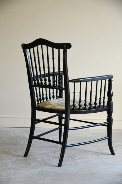 Victorian Ebonised Occasional Chair