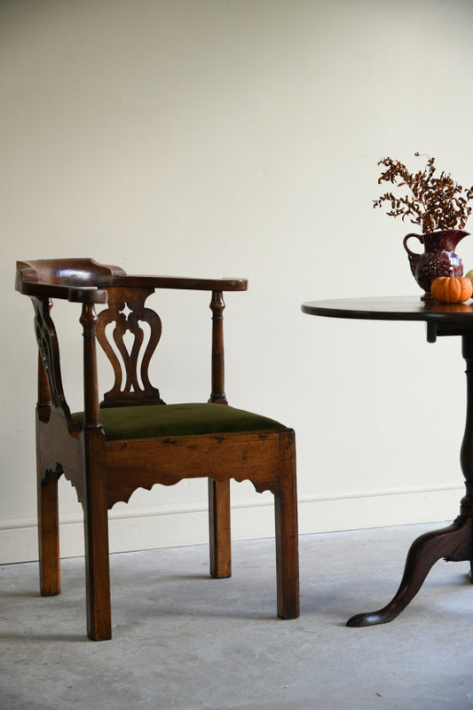 Antique Georgian Walnut Corner Chair