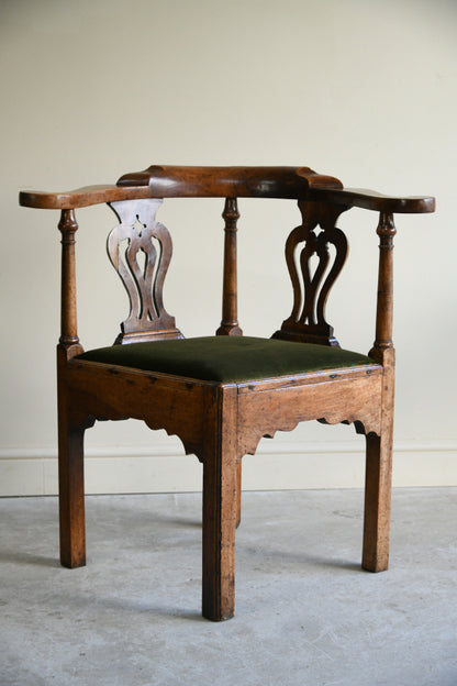 Antique Georgian Walnut Corner Chair