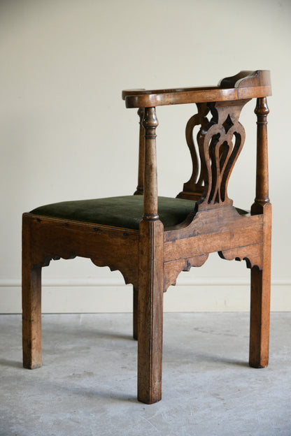 Antique Georgian Walnut Corner Chair