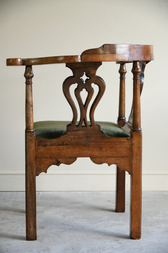 Antique Georgian Walnut Corner Chair