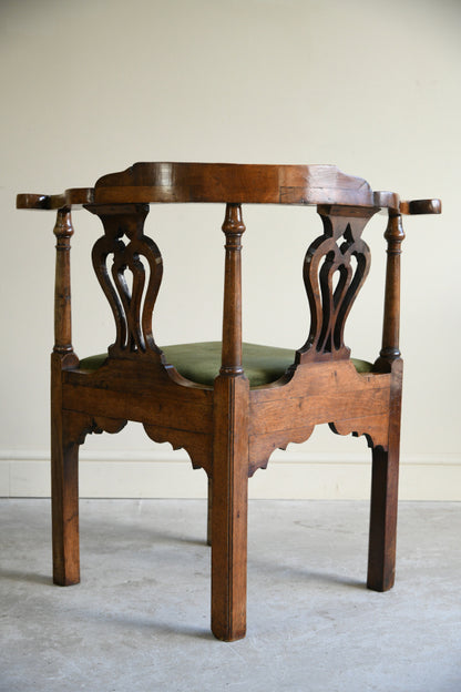 Antique Georgian Walnut Corner Chair