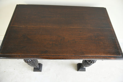 17th Century Style Carved Oak Side Table