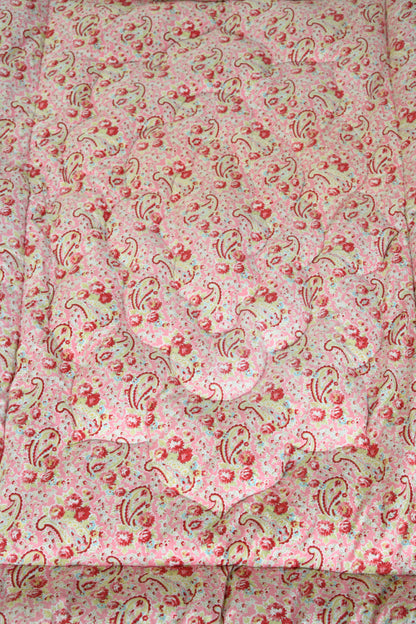 Vintage Pink Floral Feather Eiderdown