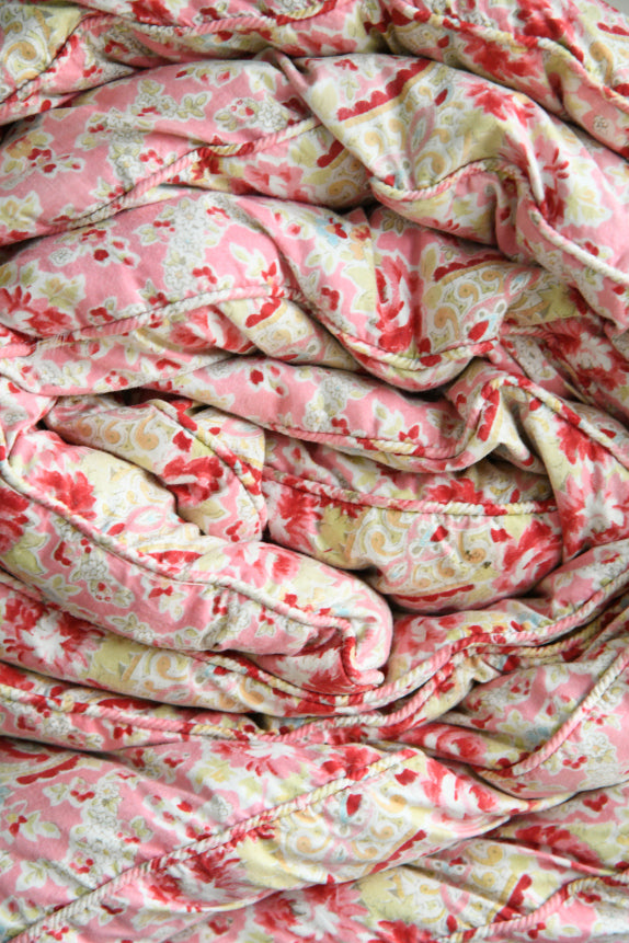 Vintage Pink Floral Feather Eiderdown