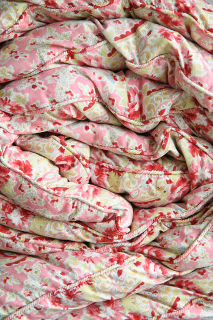 Vintage Pink Floral Feather Eiderdown
