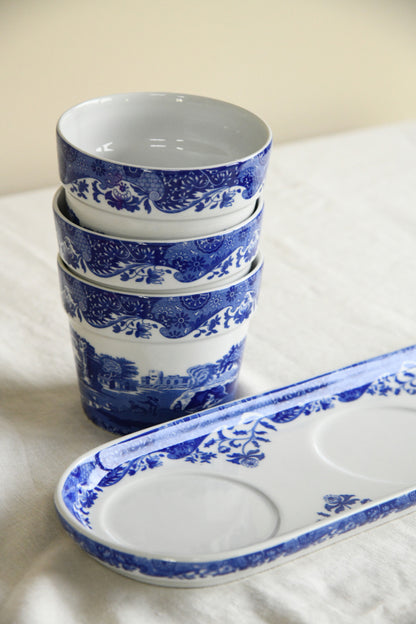 Spode Blue & White Herb Pots