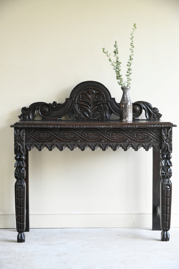 Victorian Carved Oak Hall Table
