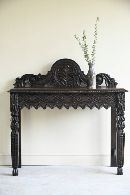 Victorian Carved Oak Hall Table