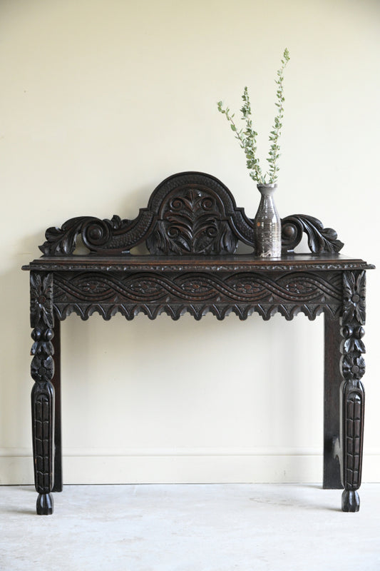 Victorian Carved Oak Hall Table