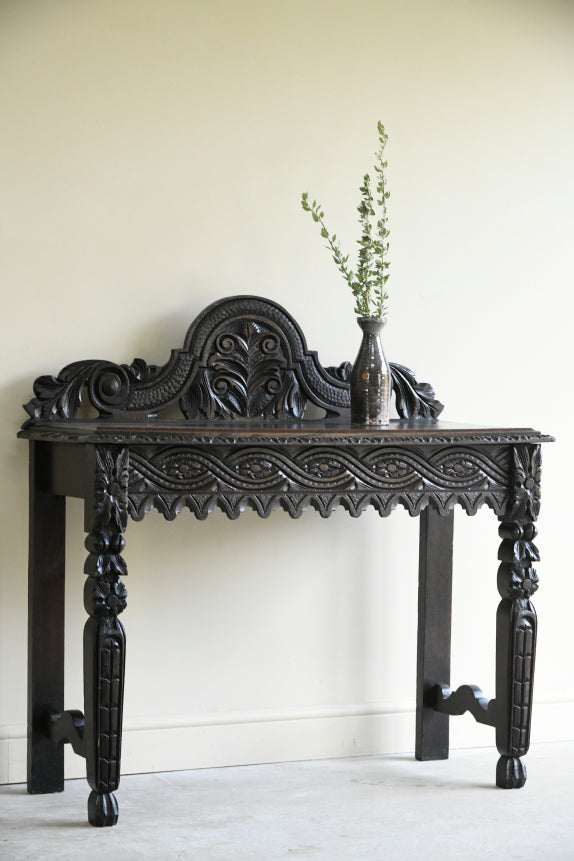 Victorian Carved Oak Hall Table