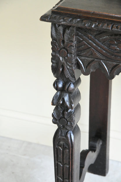 Victorian Carved Oak Hall Table