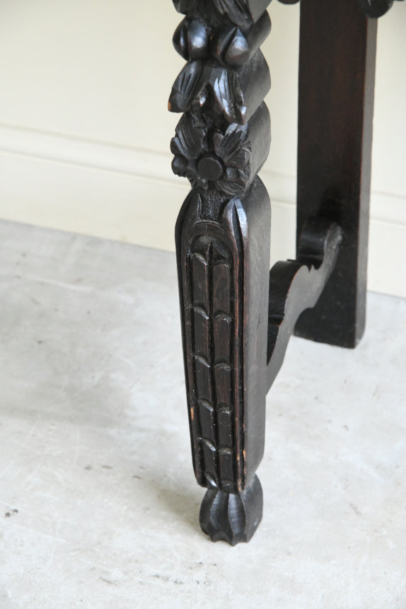 Victorian Carved Oak Hall Table