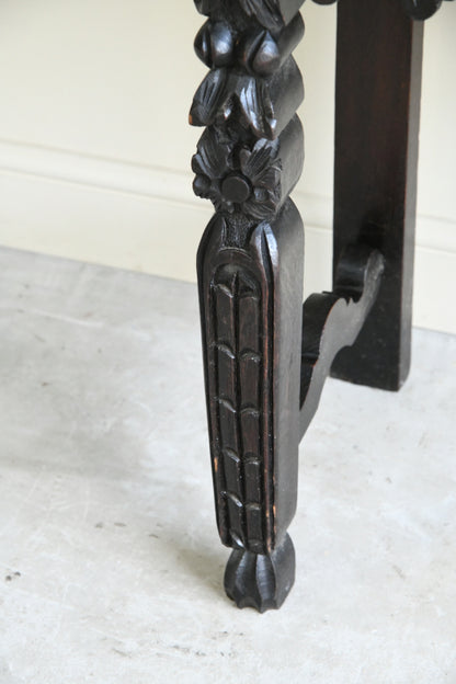 Victorian Carved Oak Hall Table
