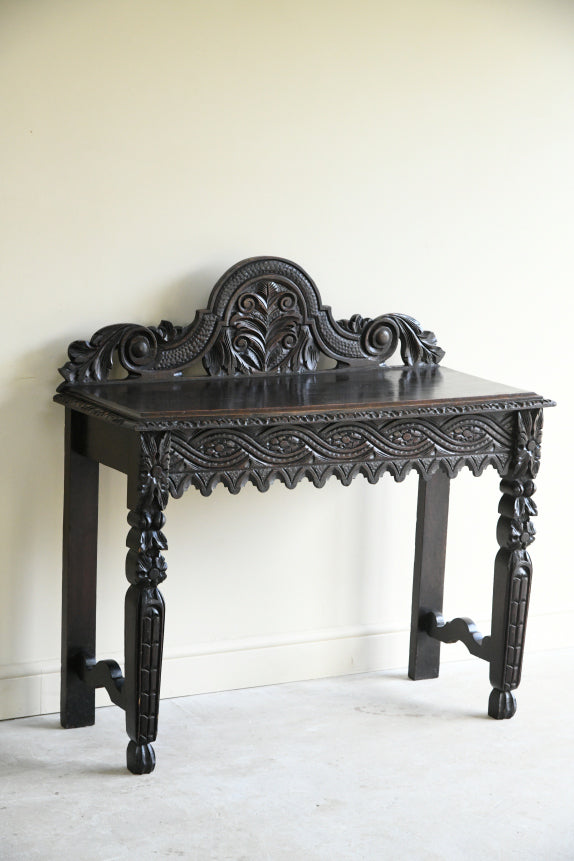 Victorian Carved Oak Hall Table