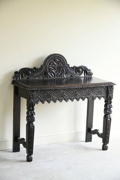Victorian Carved Oak Hall Table