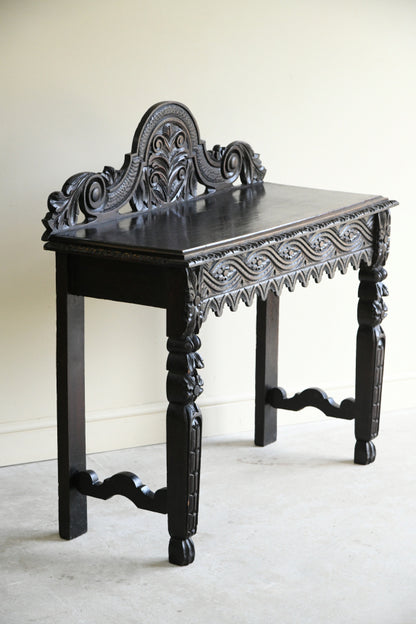 Victorian Carved Oak Hall Table