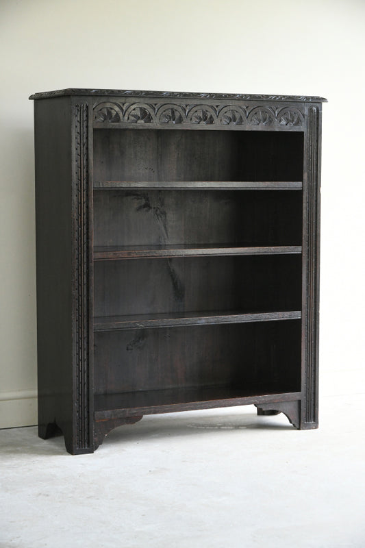 Antique Victorian Dark Oak Bookcase