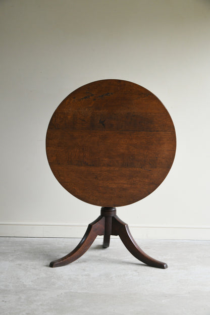 Antique Rustic Oak Tilt Top Table