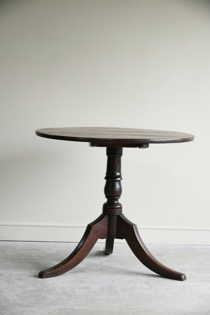 Antique Rustic Oak Tilt Top Table