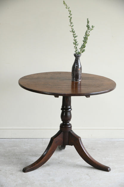 Antique Rustic Oak Tilt Top Table